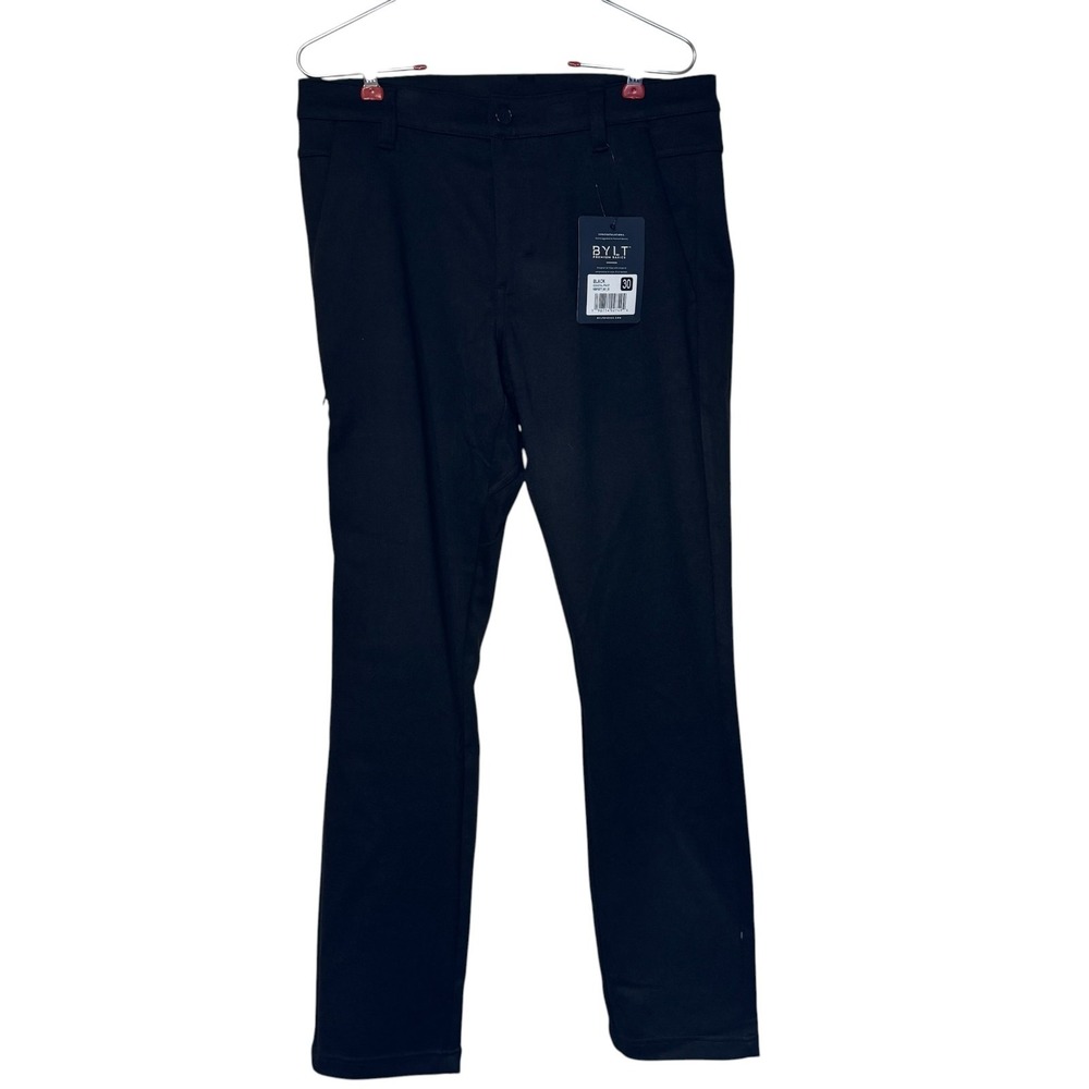 BYLT Mens Pants Coastal Premium Basics Slim Fit Stretch Casual Black Size 30 NWT